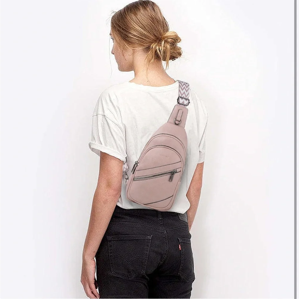 Pink leather Crossbody Bag